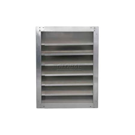 Air Conditioning Products Co High Galvanized Fixed-Height Adjustable Width Louver 36" - GAFL 36-2436 GAFL 36-2436